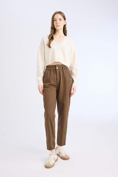 DeFacto Paperbag Jeans mit elastischem Bund, knöchellang, E3870AX25SP