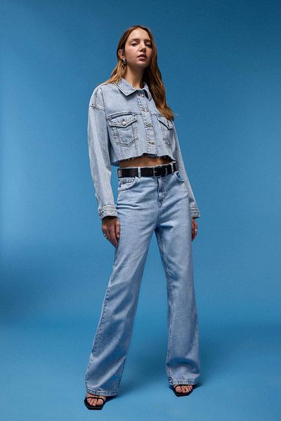 DeFacto D8685AX25SM Jachetă de jeans crop model
