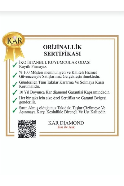 KAR DİAMOND 925 Ayar Gümüş Altın Kaplama Zirkon Taşlı Kalp Zirve Kolye - Sertifikalı Işıklı Hediye Kutulu