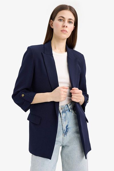 DeFacto Regular Fit Jacket Collar - Plain Blazer Jacket C3215Ax25Sp