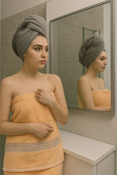 MixCotton Home 100% Cotton 2 Pack Bath Towel and Hair Towel 70X140 cm +50X90