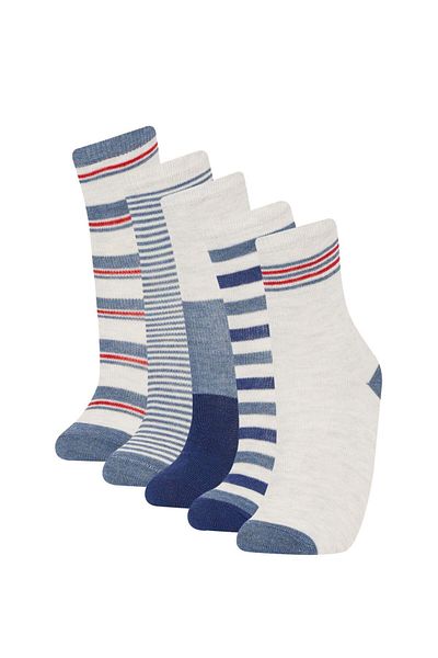 DeFacto 5-teilige lange Baumwollsocken für Jungen E5532A8NS