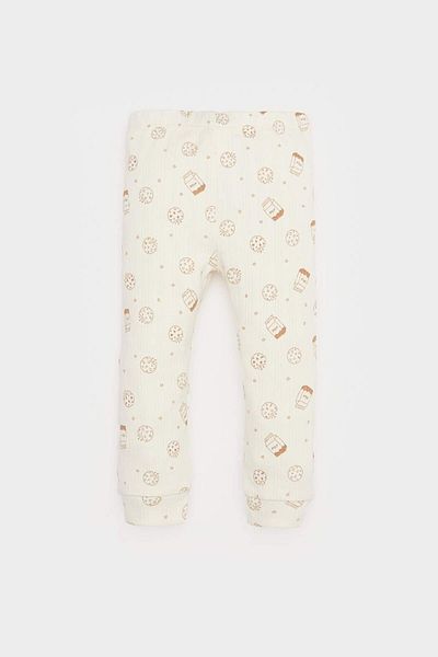 DeFacto 2-teiliges Set für Babys, Jungen, geripptes Leibchen, bedruckt, langärmelig, Druckknopfverschluss, Body, elastische Taille, langer Boden, E6303A5