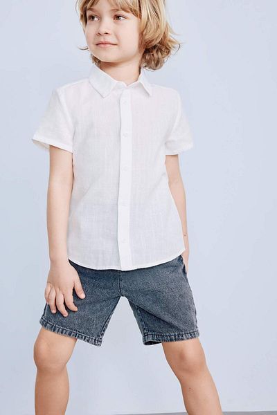 DeFacto Pantaloni scurți de blugi pentru bebeluși, uni, elastici, cu talie elastică E3382A525SM