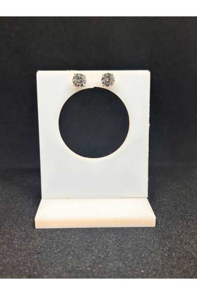 Monella Altın Kaplama Büyük Taşlı Kadın Küpe | Işıltılı Zarif Tasarım