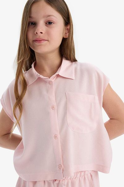 DeFacto Girls Cropped Fit Cotton Short Sleeve Shirt D7644A825Sm