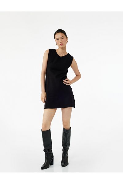 Koton Sleeveless Crew Neck Mini Length Knitwear Dress