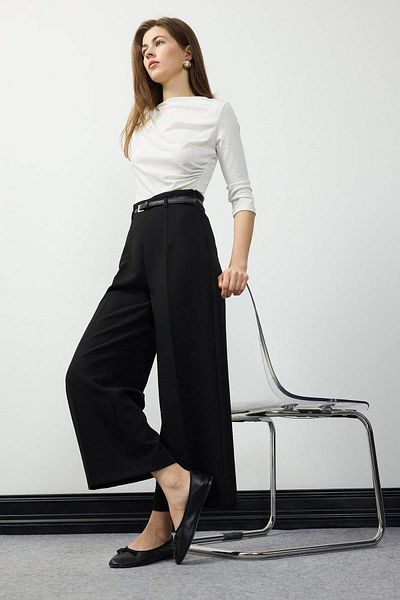 DeFacto Pantaloni pantaloni cu talie înaltă, drepti, cu buzunare largi E7242AX25SP