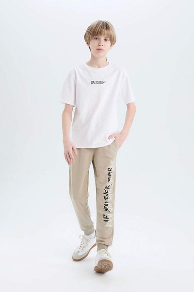 DeFacto Pantaloni de trening cu imprimeu cu talie elastică pentru băiat D9997A825SP