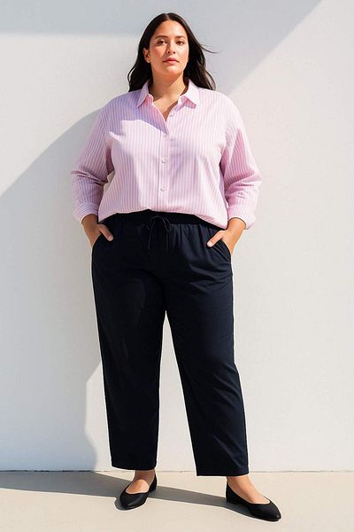 DeFacto Straight Fit Double Pocket High Waist Straight Leg Modal Fabric Pants E5962Ax25Sp