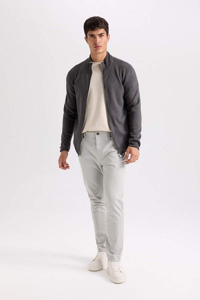DeFacto Καλοκαιρινό παντελόνι Gabardine Chino Canvas Slim Fit Slim Fit Skinny Leg με τσέπη B2089AX25SP