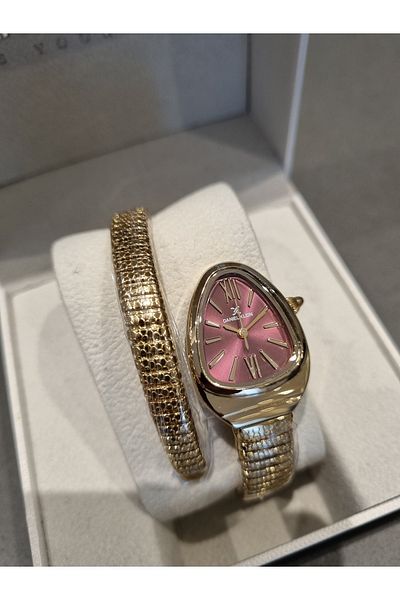 Daniel Klein Dk New Year Snake Model Plum Gold Steel Bracelet Women Wrist Watch+ Gift Bracelet