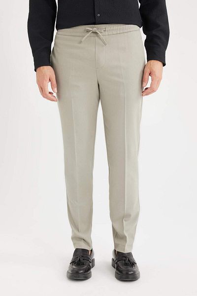 DeFacto Summer Fabric Jogger Pants Elastic Waist with Lace-Up Straight Leg Stretching All Directions with Pockets A9943Ax24Au