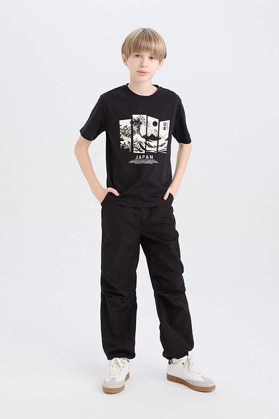 DeFacto Bedrucktes Kurzarm-T-Shirt mit Rundhalsausschnitt für Jungen D9278A825SM