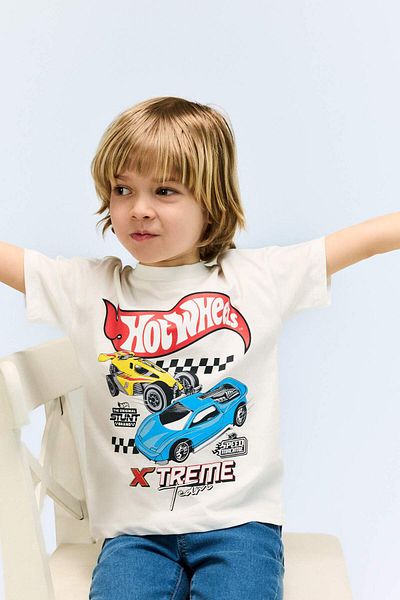 DeFacto Baby Boy Hot Wheels Crew Neck Short Sleeve T-Shirt E4716A525Sm