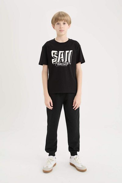 DeFacto Boy's Crew Neck Printed Short Sleeve T-Shirt D9264A825Sm