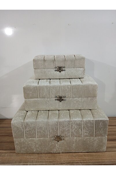 Hasret Çeyiz Sandık Gelin Damat Bavul Çanta Hurç Çeyiz Sandığı 3lü 0420