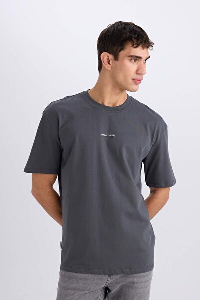 DeFacto 100% βαμβακερό μπλουζάκι με κοντό μανίκι με στάμπα στην πλάτη D6948AX25SP