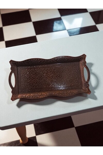 E orient kalite 2 kişilik fincan Takımı Bakır Osmanlı Desenli motifli Türk kahvesi