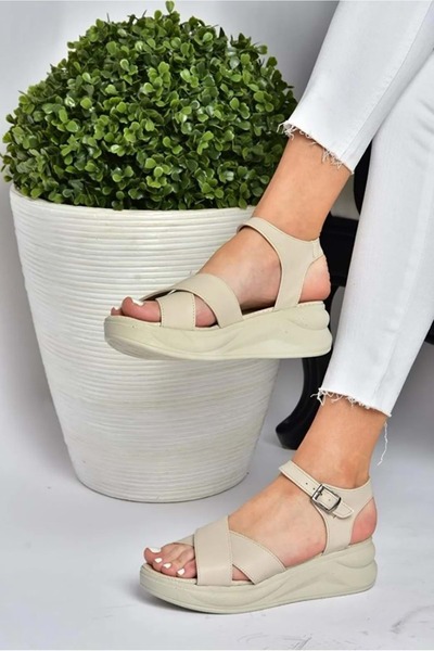 Kocamanlar Ayakkabı Kocamanlar Gundimarb Comfort Orthopedic Women's Sandals Ten