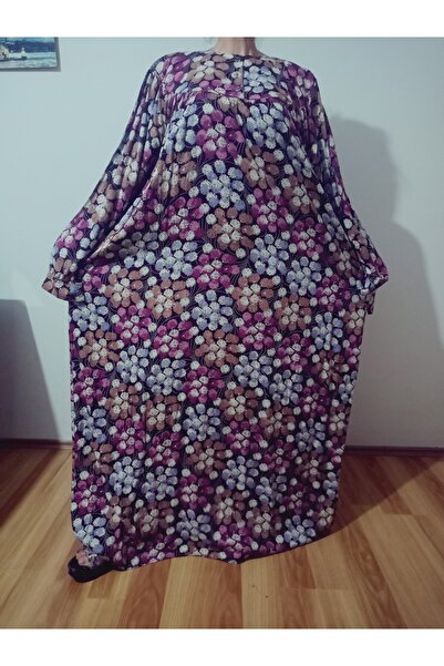 hoaryage Robadan Uzun Kollu %100 Viskon Basma Çiçekli Anne ELBİSE, Namaz Elbi...