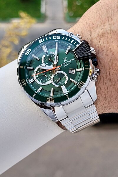 Daniel Klein Kadranı Yeşil Kordonu Gümüş Renk 47 Mm İç Göstergeleri Aktif Erk...