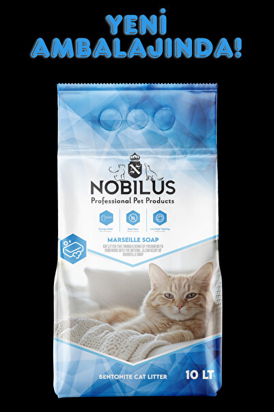NOBİLUS Marsilya Sabunlu Koku Hapseden, Topaklanan,tozsuz Kedi Kumu 10 Lt Ant...