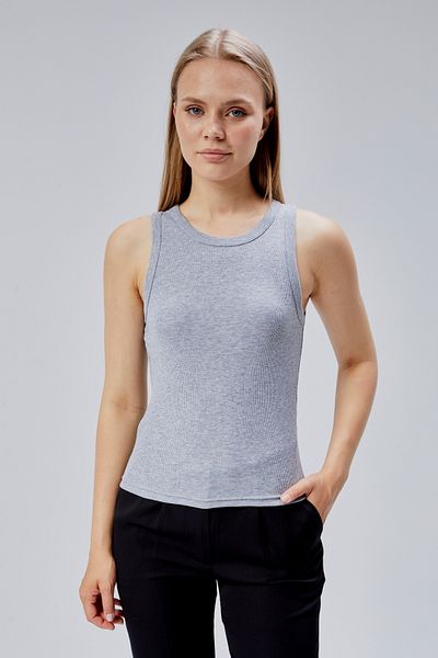 FHELIA Women's Gray 100% Cotton Regular Fit Lycra Ribbed Basic Body Undershirt