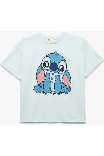 Koton Short Sleeve Crew Neck Cotton Licensed Stitch T-Shirt