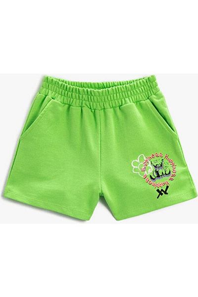 Koton Elastic Waist Shorts Pocket Printed Cotton