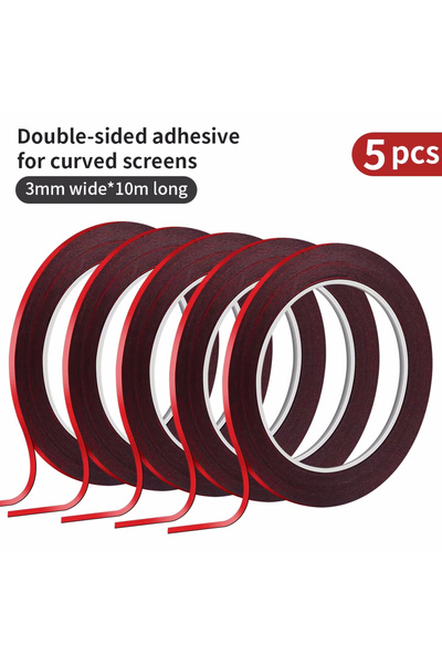 Choice 5 قطع 3 مم 10 متر 3 متر فيلم أحمر لاصق أسود شريط مزدوج الجوانب عالي ال...