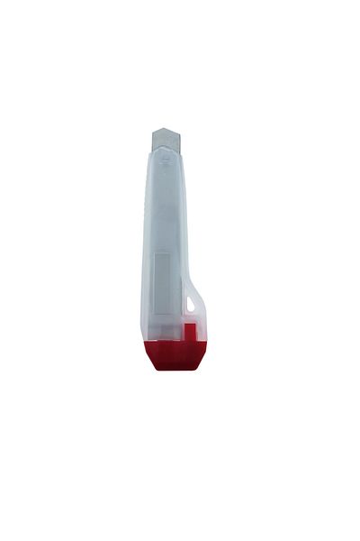 OEM Cuțit cu mâner din plastic și protecție metalică, lungime 163 mm, alb cu roșu