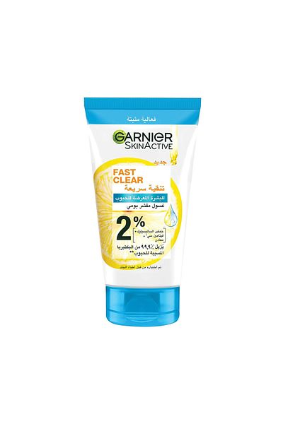 Garnier Skin Active Fast Clear Face Scrub for Acne-Prone Skin 150 ml Deep Cleansing for Acne-Prone & Oily