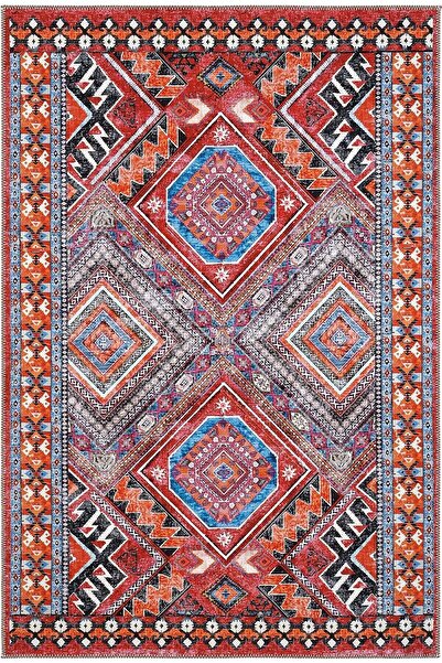 Cool Halı Beylerbeyi By 809 Kırmızı Vintage Halı Ev Oda Salon Halısı Yıkanabi...