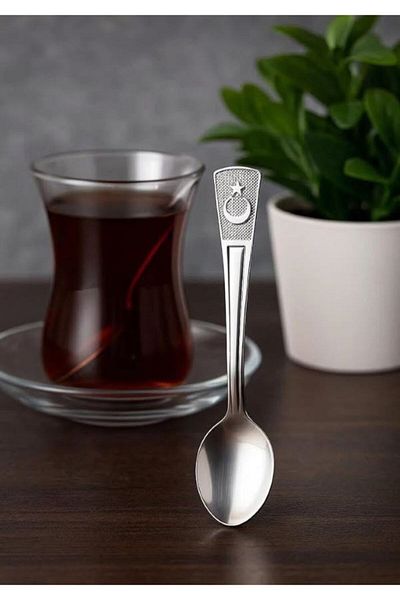 Doğuş Mutfak Tea Spoon Thin Medium Quality Non-Rusting With Flag 12 Liters