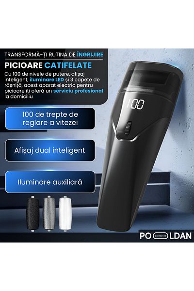 OEM Polizor Electric Profesional Pedichiura Picioare, 100 Viteze, Motor Puternic, Fara Fir, Baterie Mare