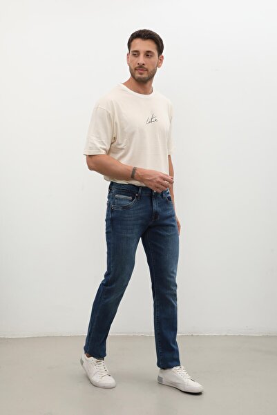 BANNY JEANS Ανδρικό κανονικό τζιν παντελόνι σκούρο μπλε