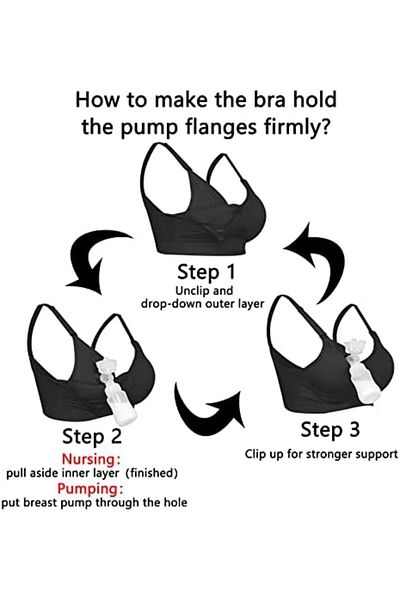 Yelajoy 4HOW Pumping Bra Hands Free Nursing Pumping Bra All in One Wireless Padded Maternity Bralette for La