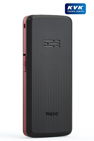 Welio Wkey T100 Kırmızı Tuşlu Cep Telefonu Kamerasız Asker Telefonu Yaşlı Cep Telefonu (KVK GARANTİLİ)