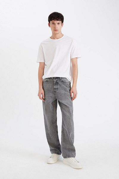 DeFacto Pantaloni largi din Jean - Picior Lat, Talie Normală B3925ax23au