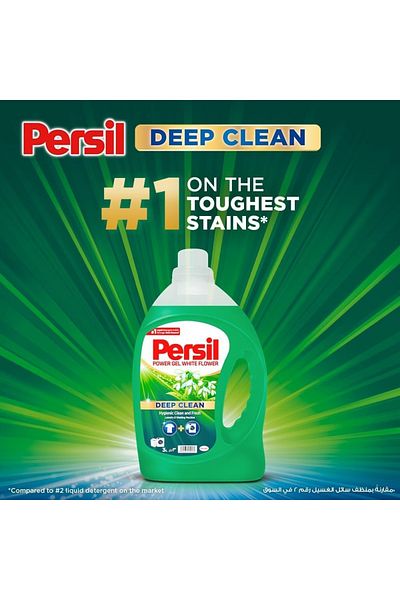 Persil عبوة جل وايت فلاور باور 2.9 لتر + 1 لتر من عطر العود المنظف العميق والطويل الأمد