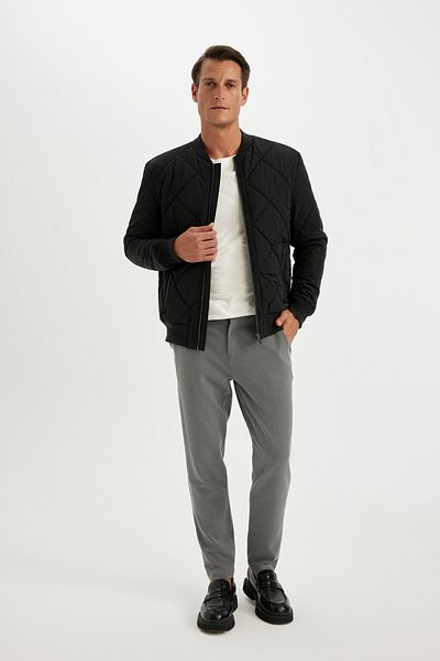 DeFacto Slim Fit College Collar Bomber Lined Coat U4114az23au