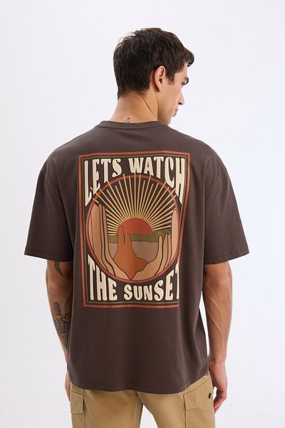 DeFacto Tricou cu mânecă scurtă imprimat cu mânecă scurtă, cu croiala largă, cu gâtul rotund B4901ax24sp