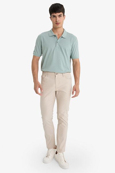 DeFacto Noul tricou de bază Polo cu mânecă scurtă, cu croiala normală, C1293ax24sp