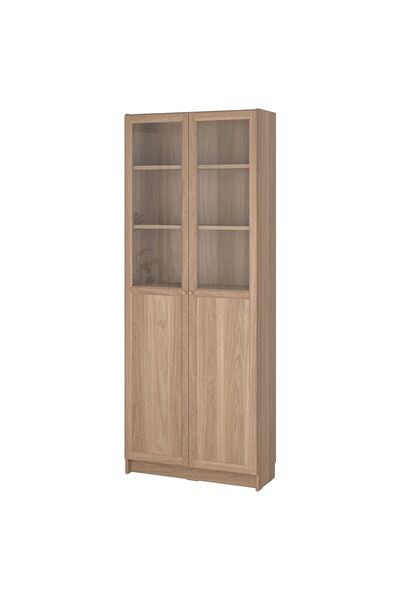 IKEA Cam/Panel Kapaklı Kitaplık, Genişlik: 80 cm  Derinlik: 30 cm  Yükseklik: 202 cm