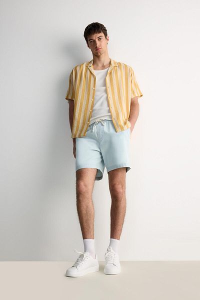 DeFacto 100% bumbac, talie elastică, blugi casual, bermude E1390AX25SM