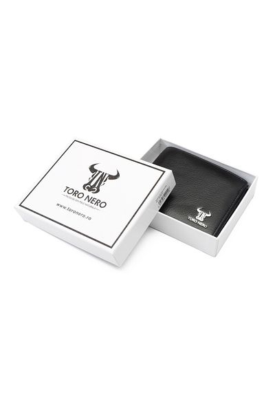 Toro Nero Portofel bărbătesc din piele naturală, negru, Buona Presa, protecție RFID