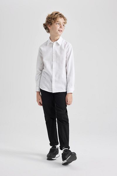 DeFacto Pantaloni din Gabardina Neagra X4224a622sm pentru baieti