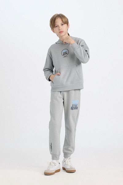 DeFacto Pantaloni de sport imprimați cu talie elastică pentru băiat D3012a824wn