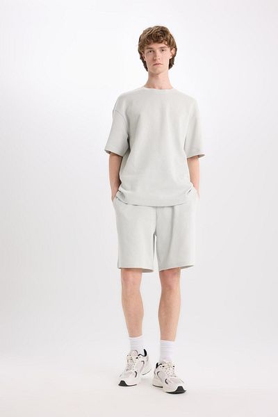 DeFacto 100% Cotton Regular Fit Straight Leg Shorts E0442Ax25Sm